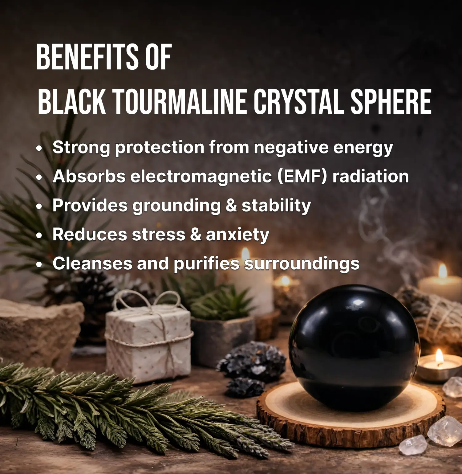 Black Tourmaline Crystal Sphere Info