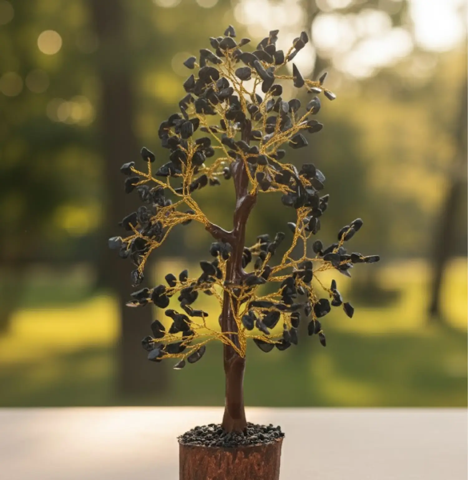 Black Tourmaline Crystal Tree 300 Beads
