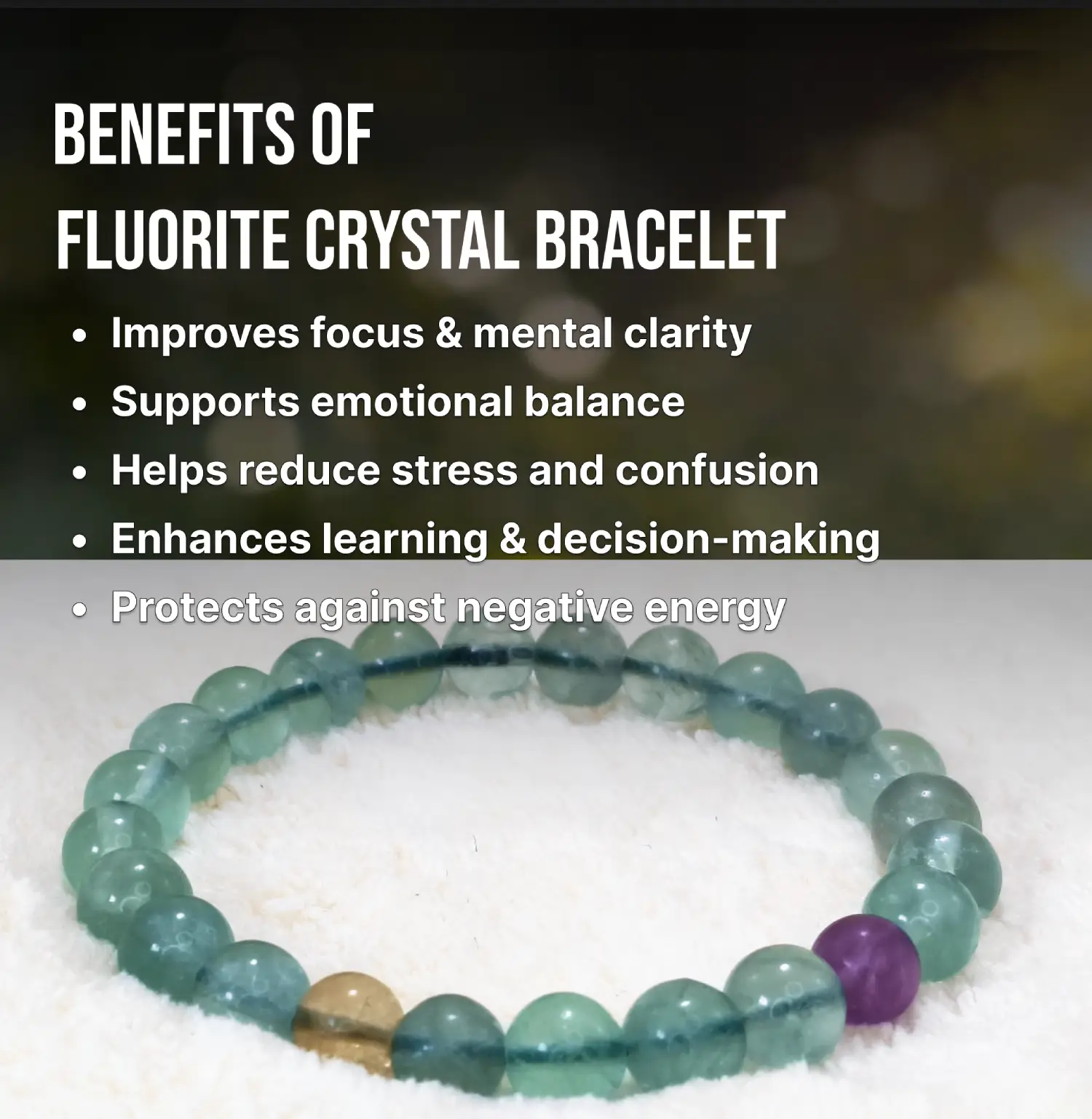 Fluorite Crystal Bracelet Info