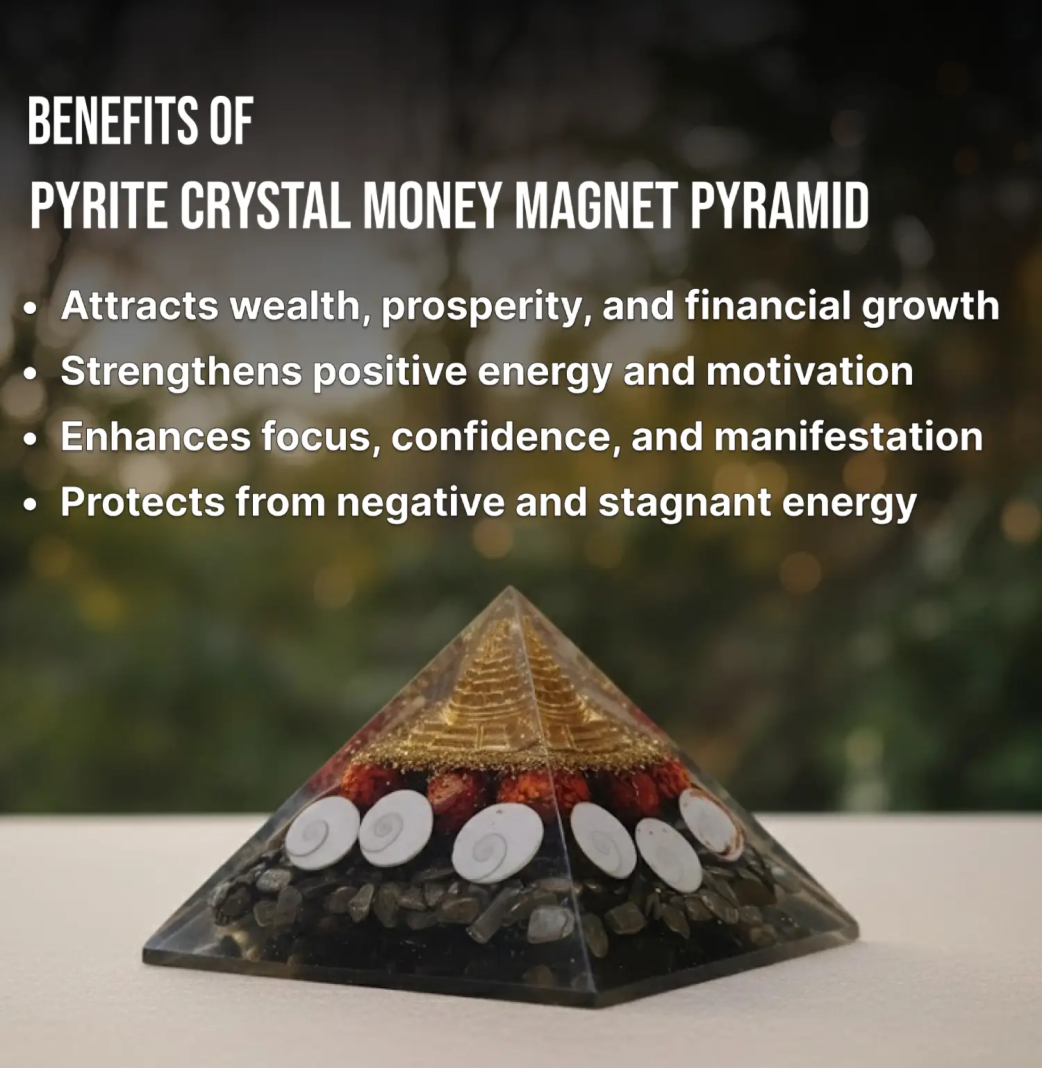 Pyrite Crystal Money Magnet Pyramid Info