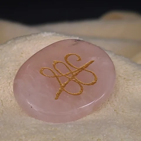 Rose Quartz Crystal Zibu Coin Back