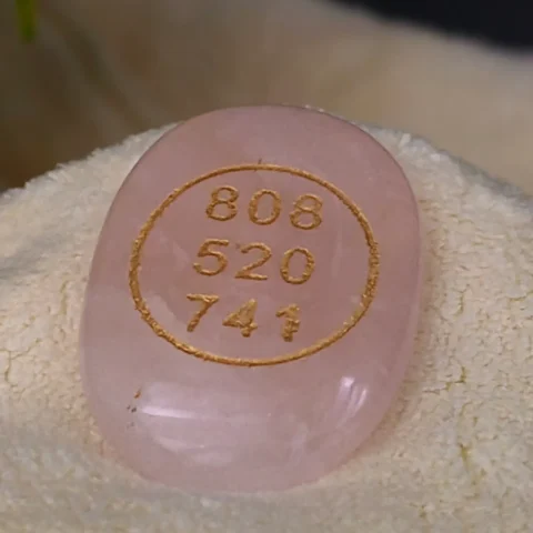 Rose Quartz Crystal Zibu Coin Front