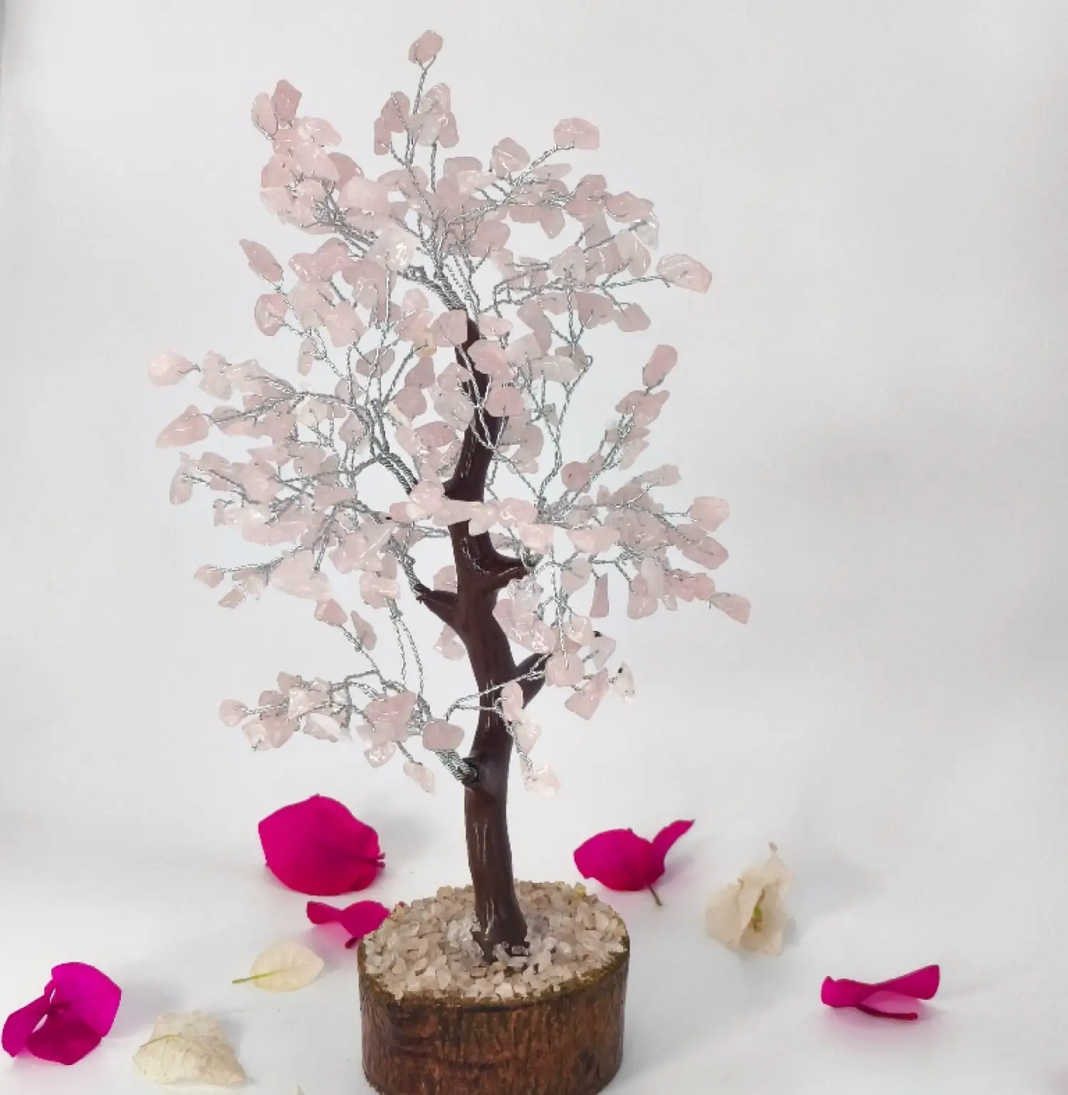 about the crystal heal Rose Quartz Tree 300 Beads