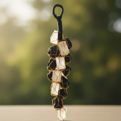 Selenite + Black Tourmaline Door Hanging
