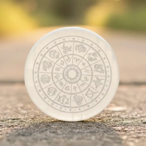 Selenite Charging Plate with 12 Zodiac Signs