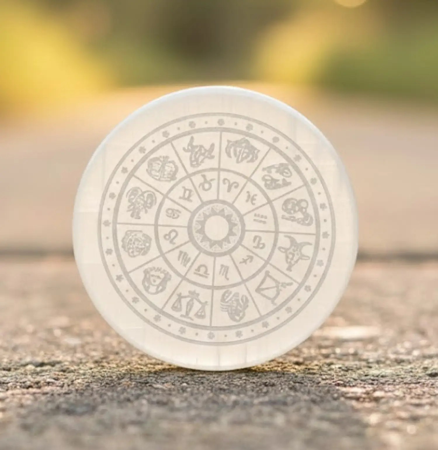 Selenite Charging Plate with 12 Zodiac Signs