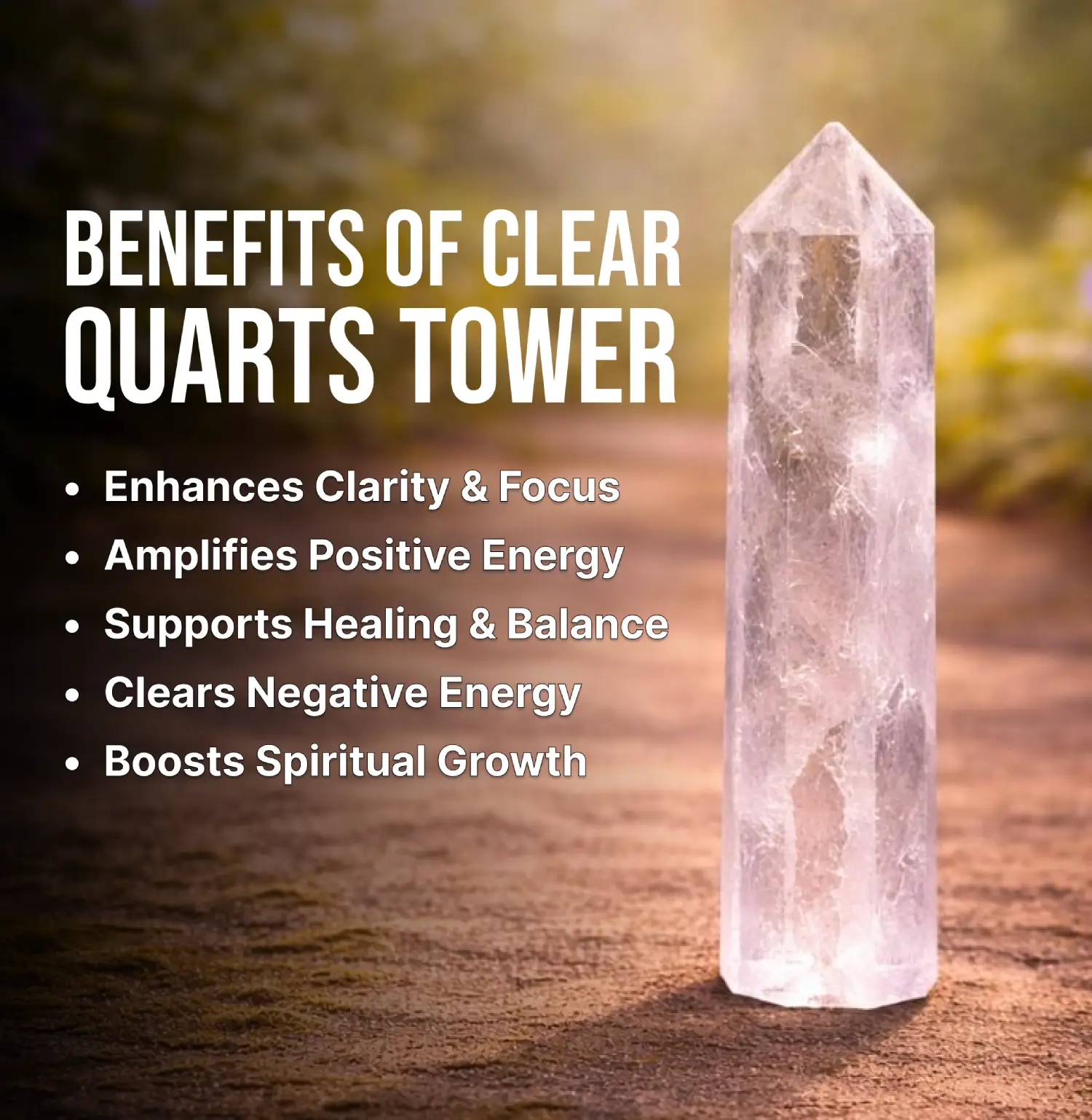 Clear Quartz Crystal Tower Info