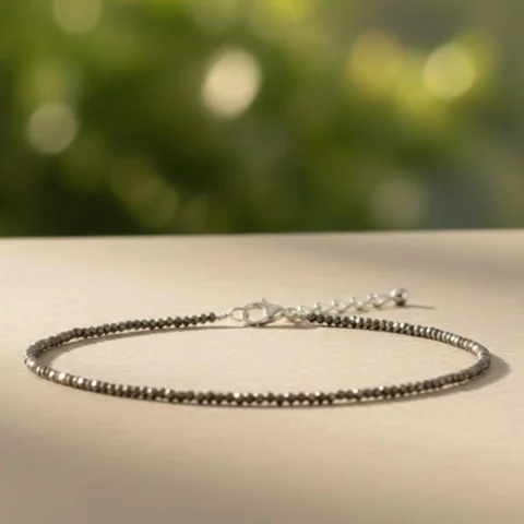 pyrite beaded ankle