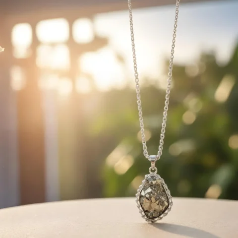 pyrite crystal pendant. 