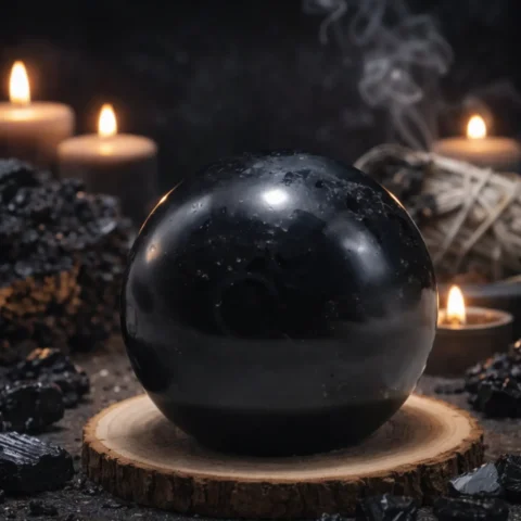 Black Obsidian Crystal Sphere