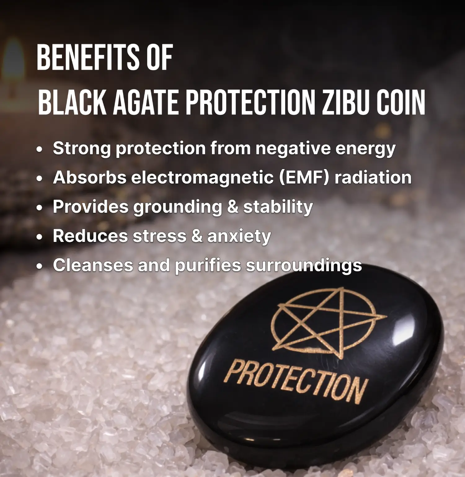 Black Agate Protection Zibu Coin Info