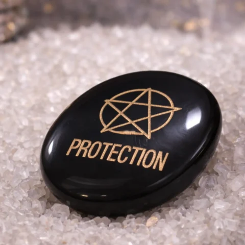 Black Agate Protection Zibu Coin Zoom