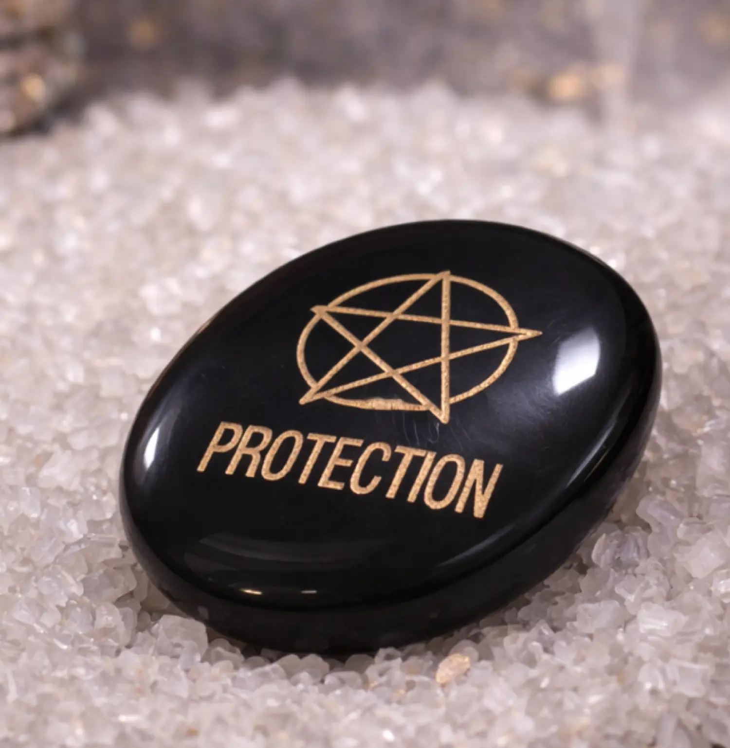 Black Agate Protection Zibu Coin Zoom