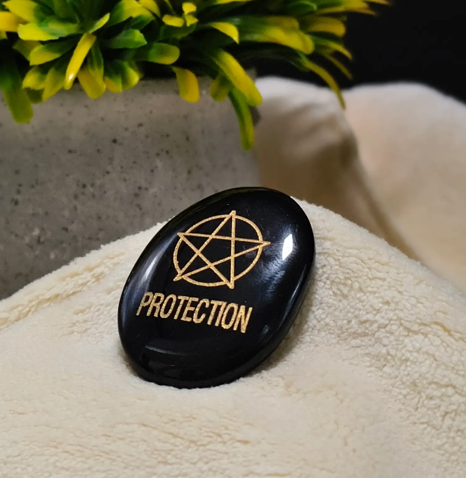 Black Agate Protection Zibu Coin