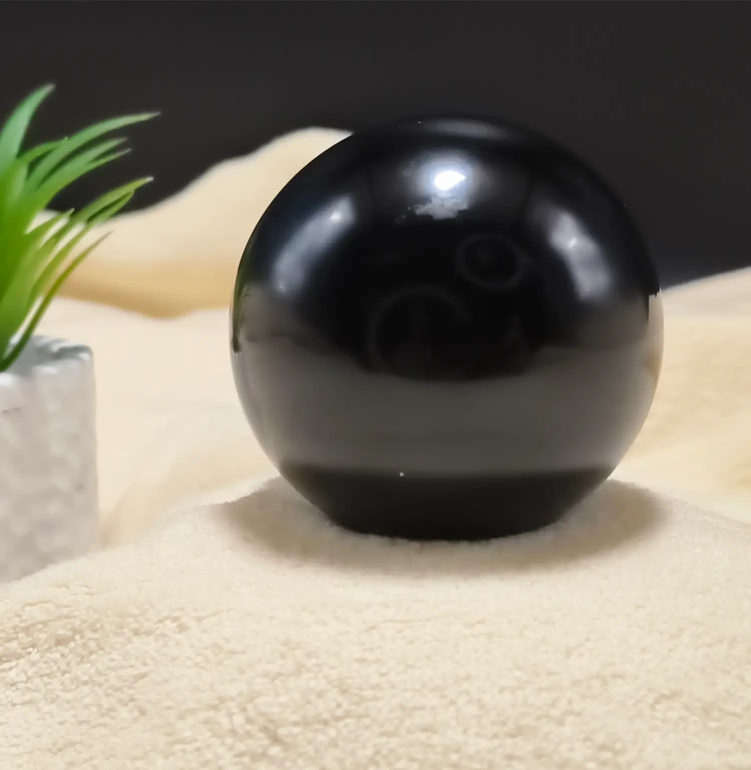Black Obsidian Crystal Sphere