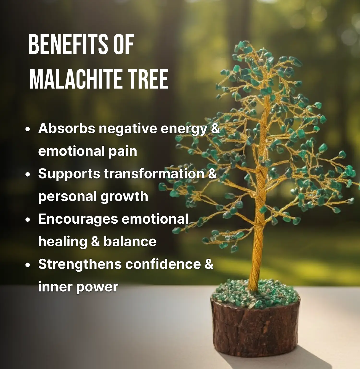 Malachite Crystal Tree 300 Beads Info