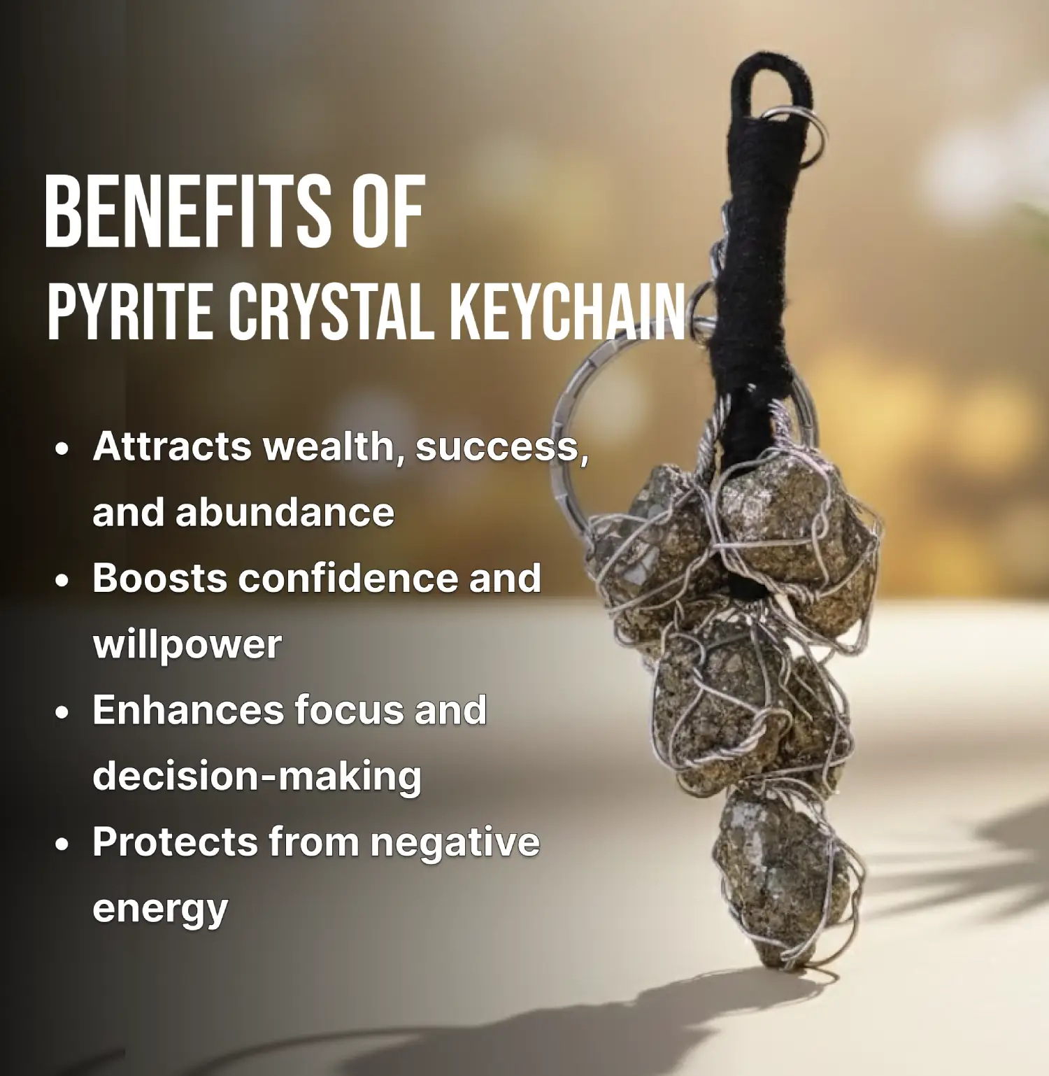 Pyrite Crystal Key Chain Info