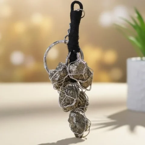 Pyrite Crystal Key Chain Natural