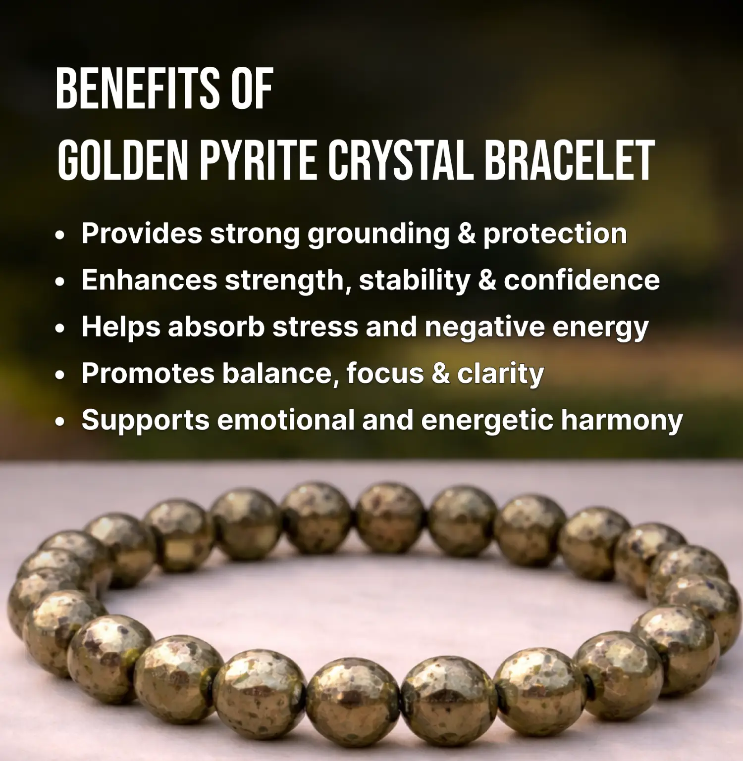 Golden-Pyrite-Crystal-Bracelet-lnfo