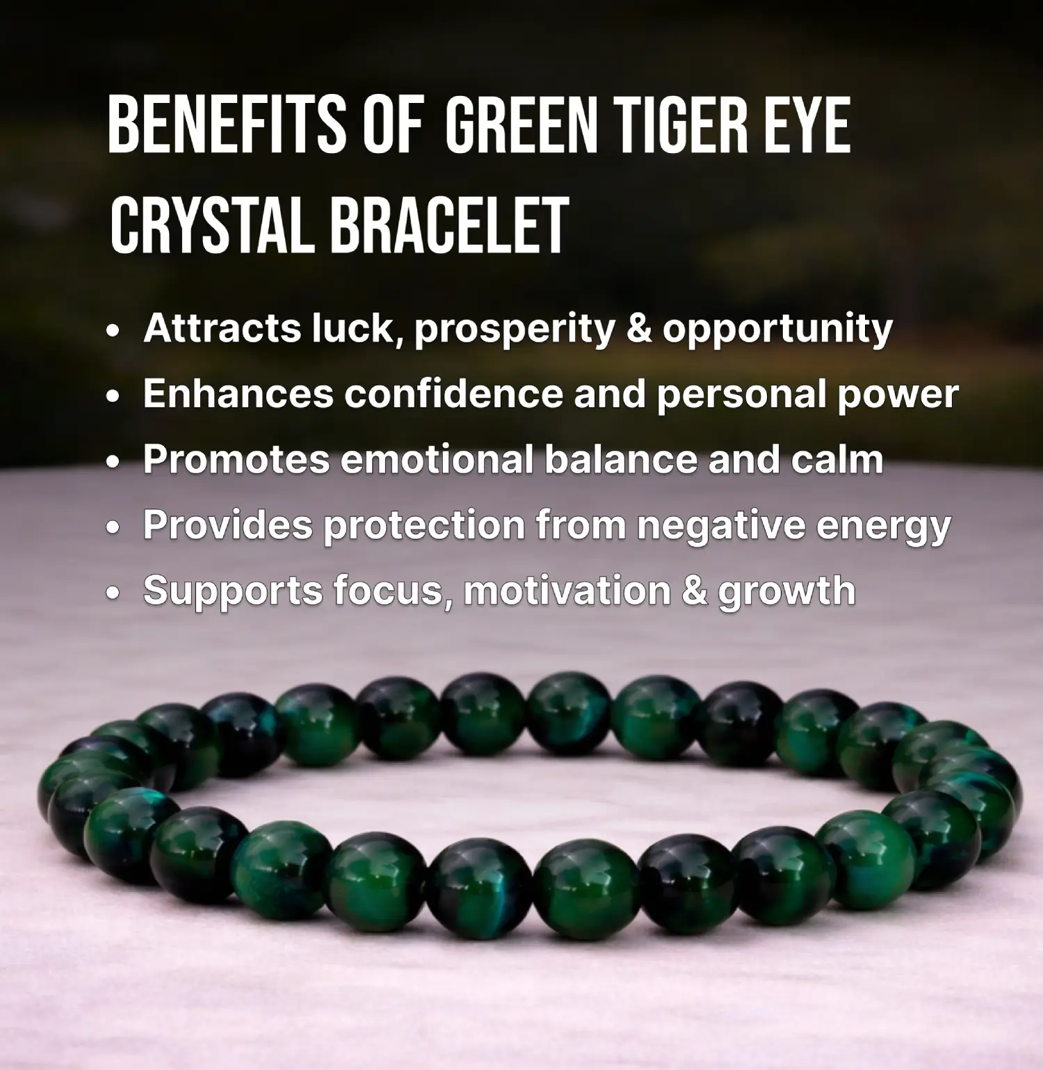 Green-Tiger-Eye-Crystal-Bracelet-lnfo