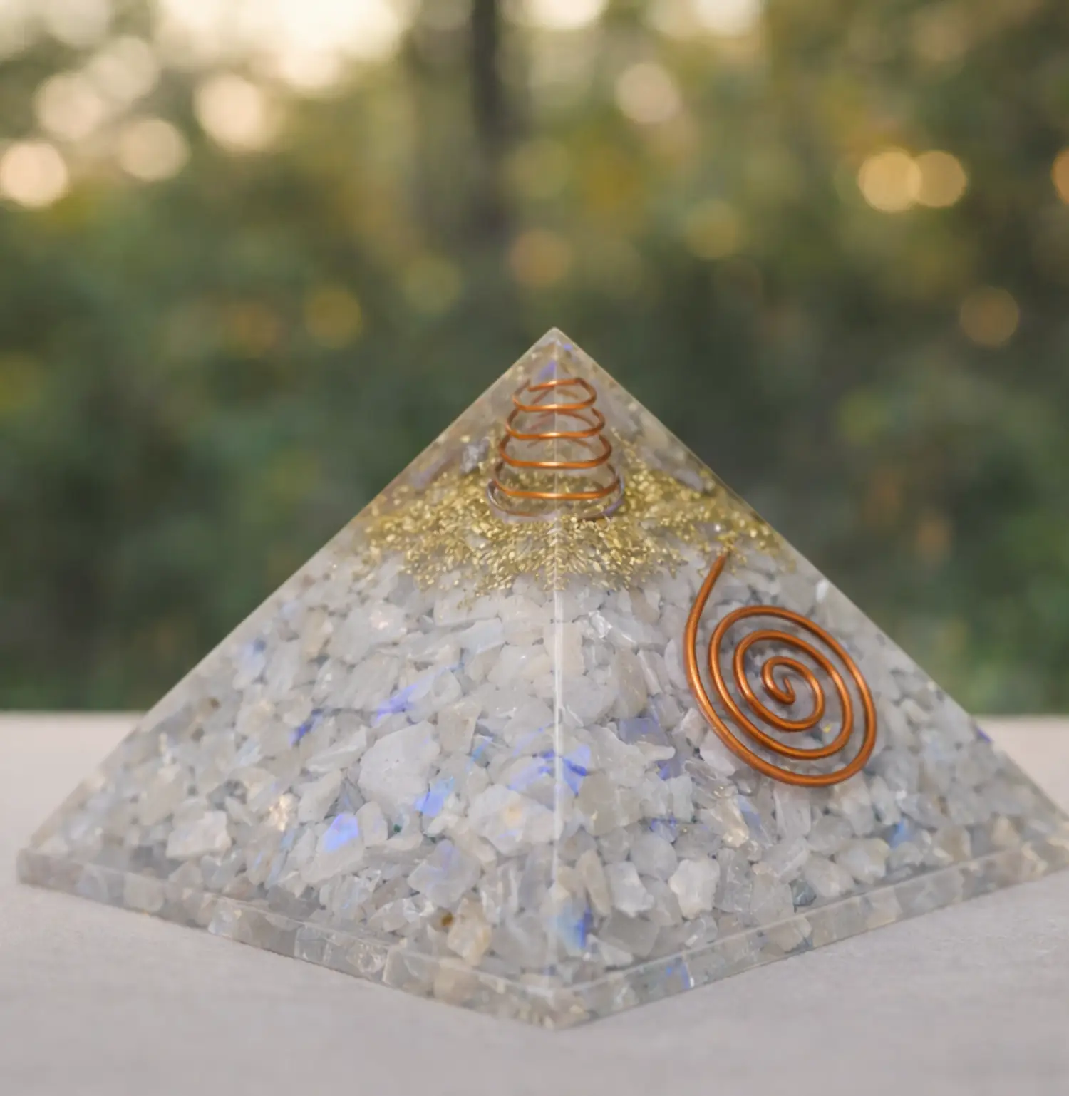 Rainbow Moonstone Pyramid Natural