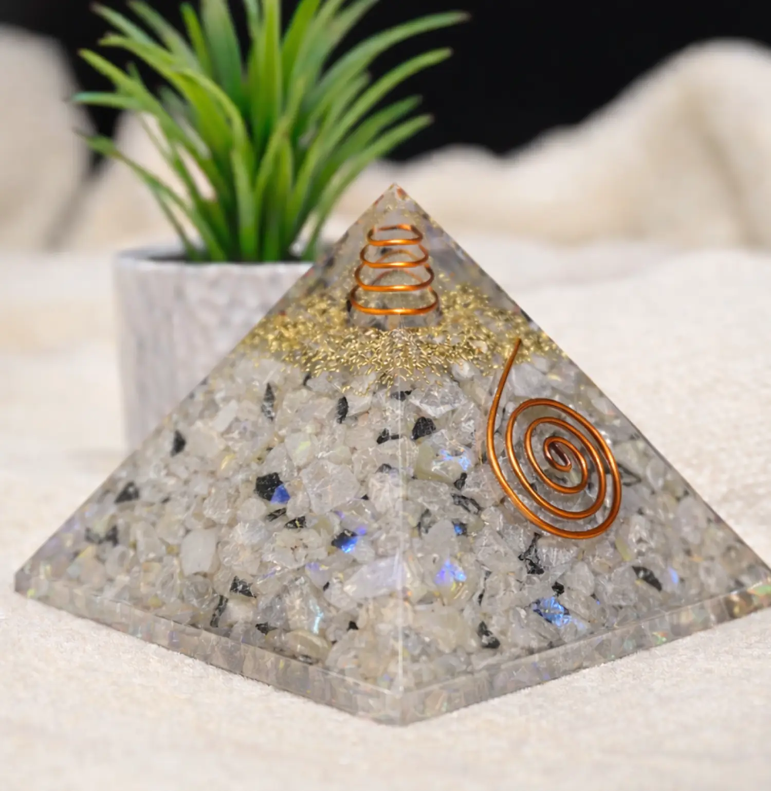 Rainbow Moonstone Pyramid