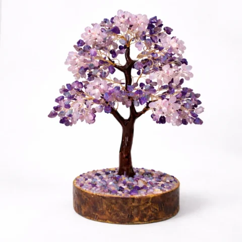 Rose Quartz + Amethyst Crystal Tree