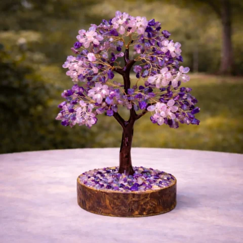Rose Quartz + Amethyst Crystal Tree Natural