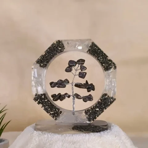 Pyrite with Selenite Tree