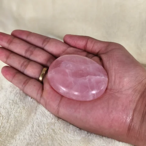 Rose Quartz Palm Stone Hand